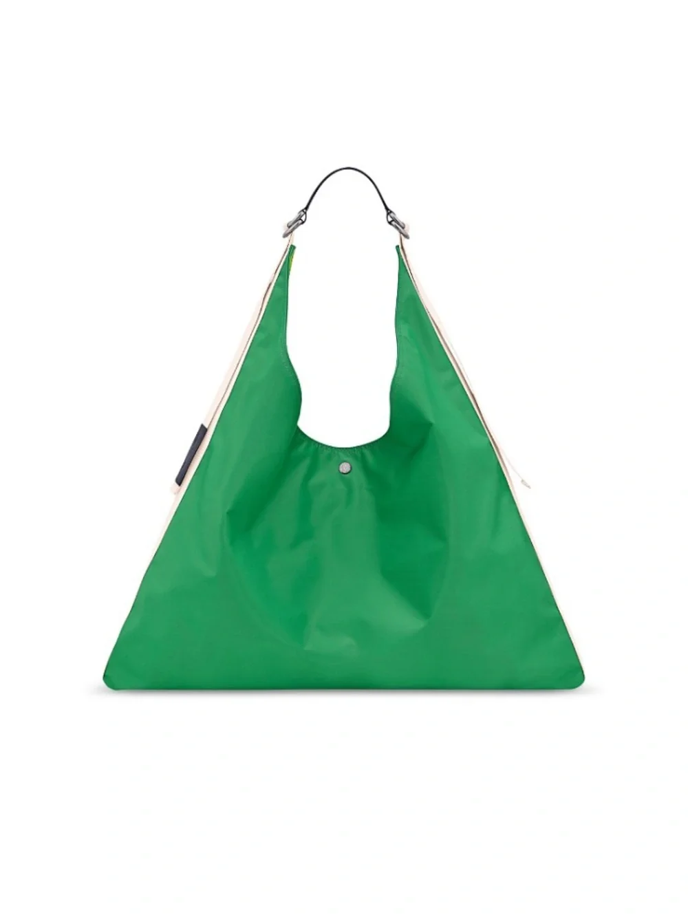 NEW Longchamp Green canvas Shoulder Tote with Silver Snap - Picture 2 of 15